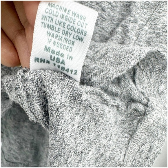 Monrow Long Sleeve Crew Neck Tee in Granite Women's Size XS NWOT - Picture 11 of 13